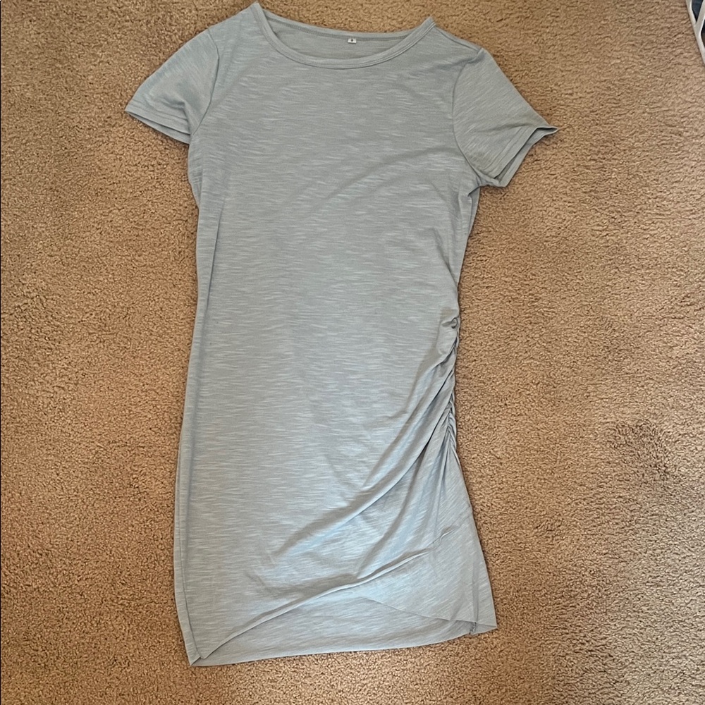 Light blue Ruched T-Shirt Dress